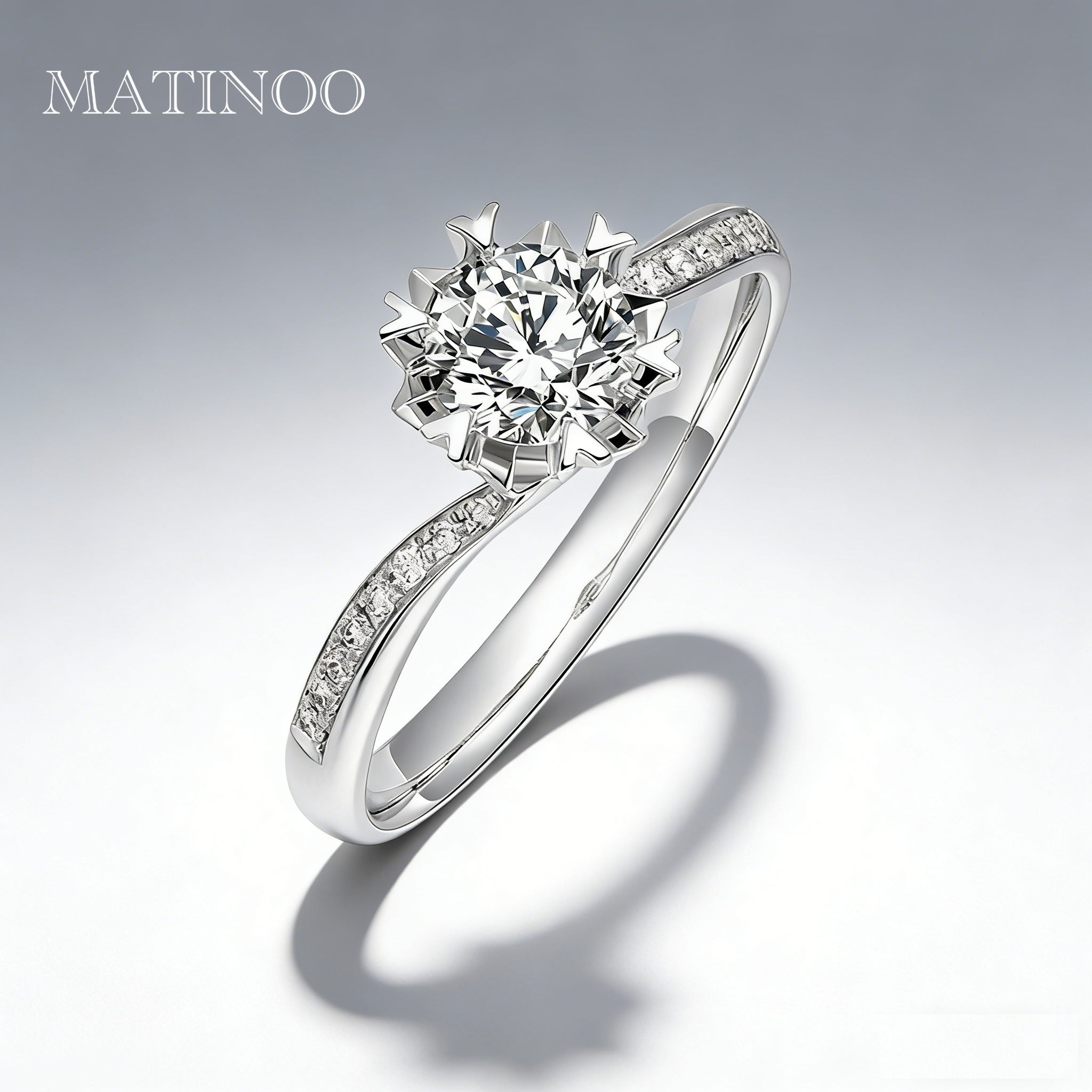 Snowflake Six-Prong Twisted Band Lab-Grown Diamond Engagement  Ring