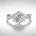 Intertwined Six-Prong Engagement Ring in 18K White Gold