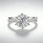 Intertwined Six-Prong Engagement Ring in 18K White Gold