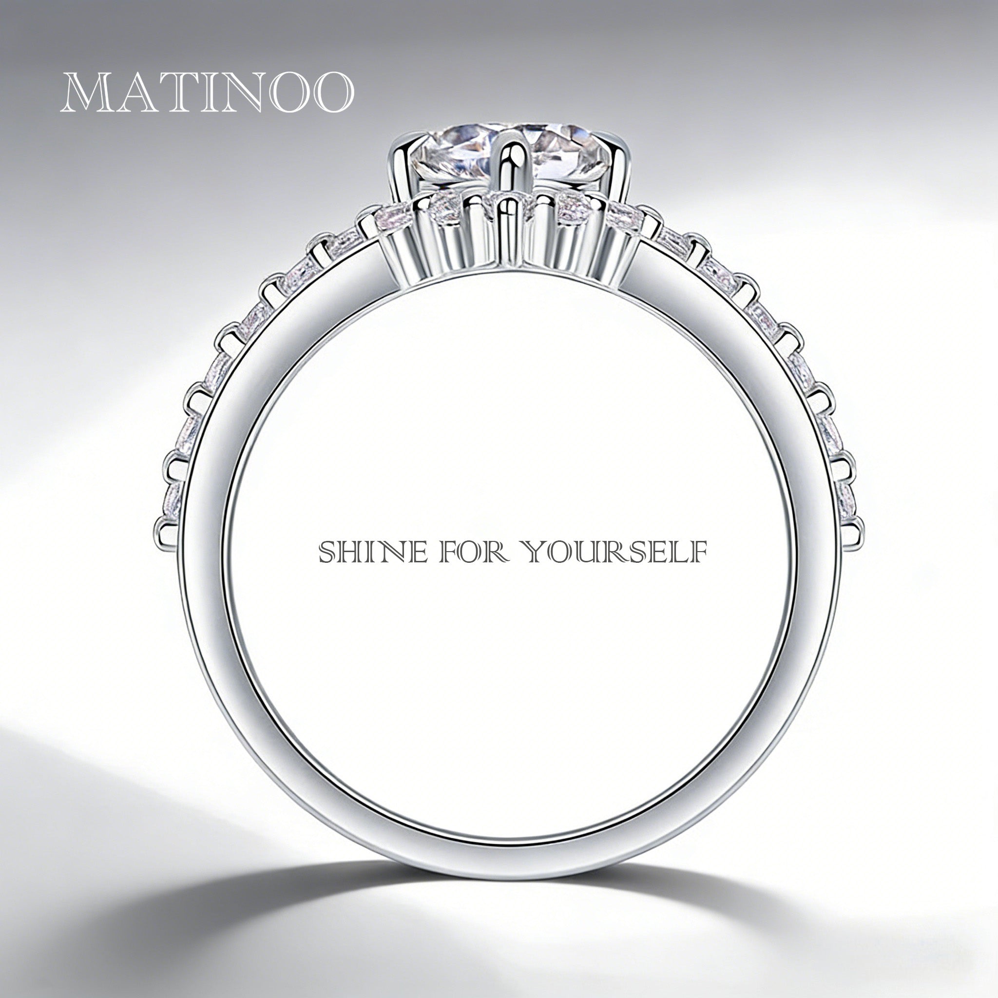 V-Crown Lab Grown Diamond Engagement Ring Wedding Ring