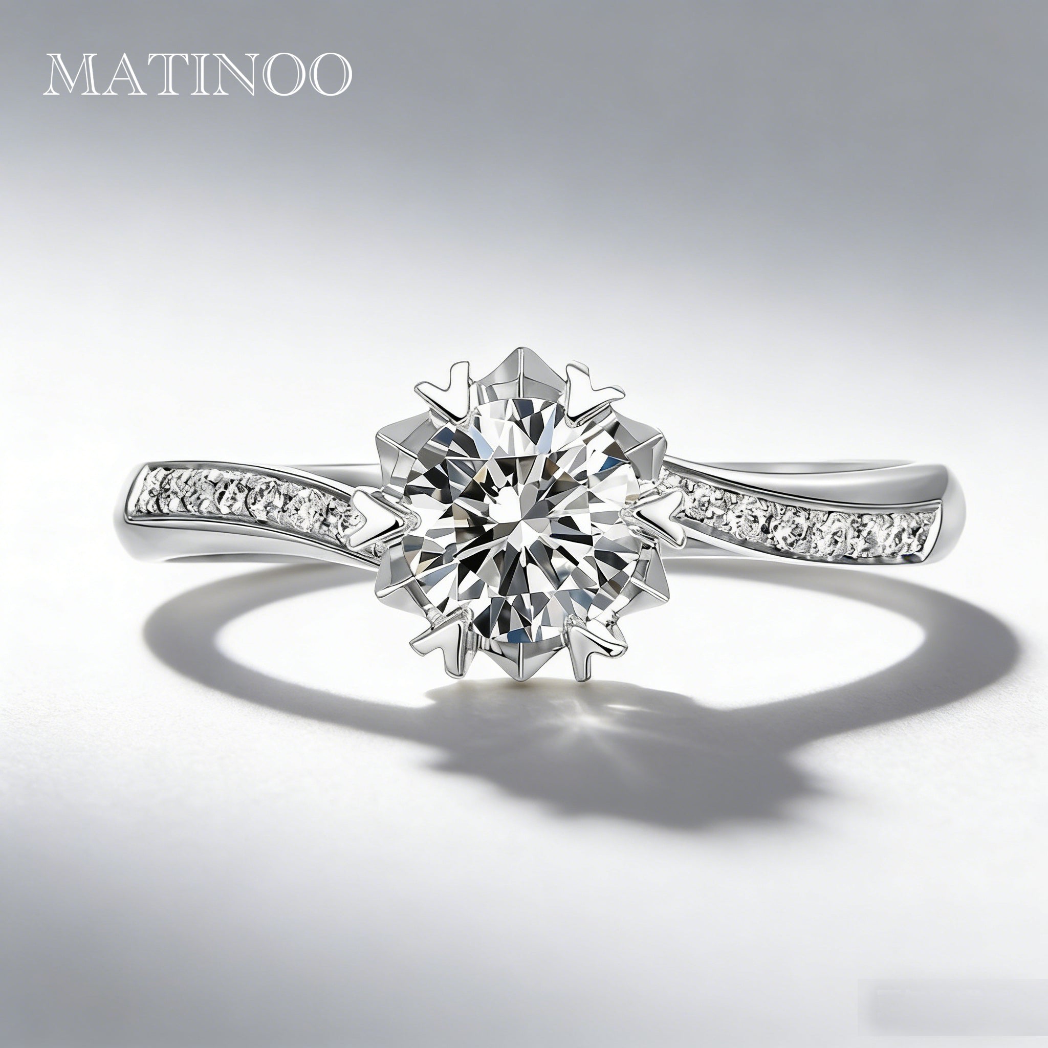 Snowflake Six-Prong Twisted Band Lab-Grown Diamond Engagement  Ring