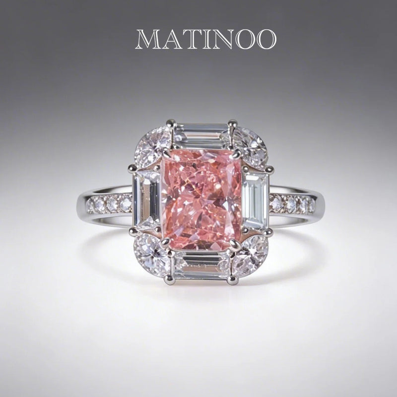 Lab Grown Pink Diamond Ring, Lab-Grown Radiant Cut Pink Diamond Ring – For Proposal, Wedding and Daily Wear
