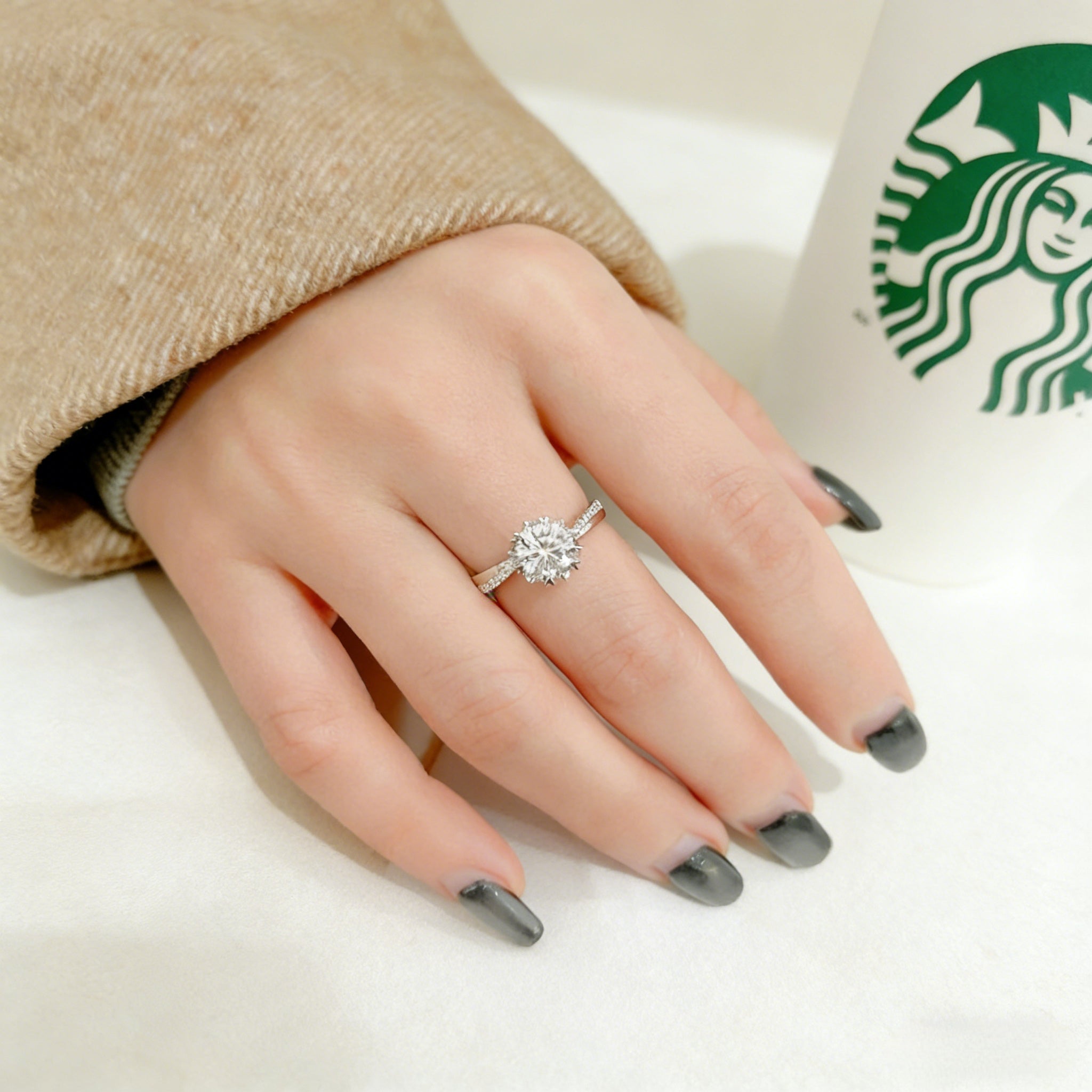 Snowflake Six-Prong Twisted Band Lab-Grown Diamond Engagement  Ring