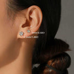 Solitaire Six Prong Lab Diamond Stud Earrings in Platinum