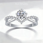 V-Crown Lab Grown Diamond Engagement Ring Wedding Ring