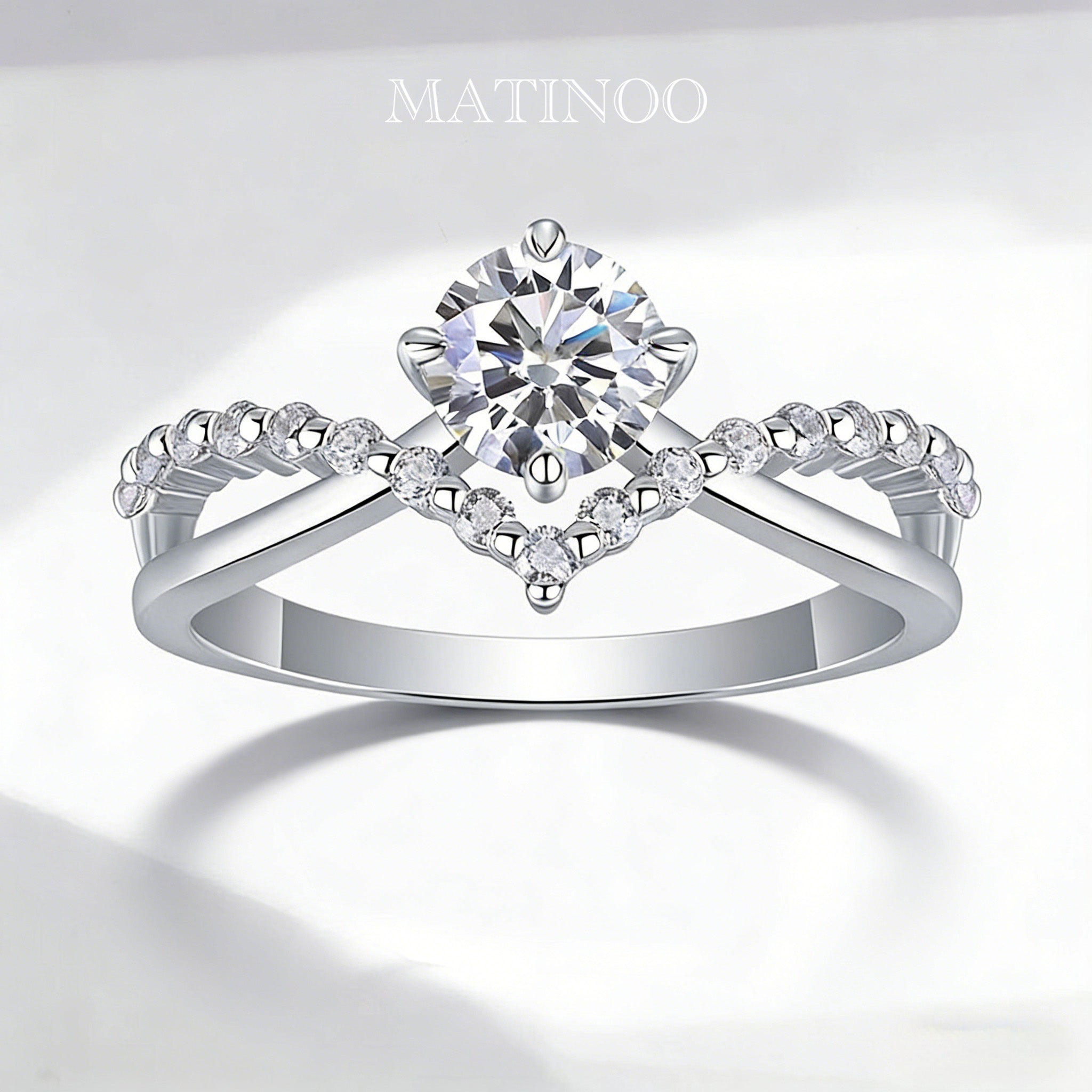 V-Crown Lab Grown Diamond Engagement Ring Wedding Ring