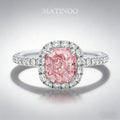 Cushion & Radiant Cut Lab Grown Pink Diamond Cluster Engagement Ring