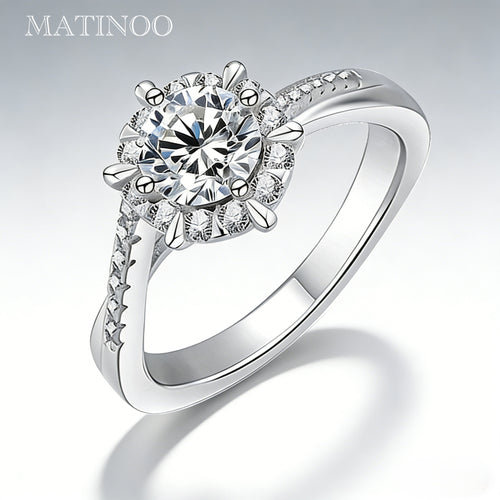 Intertwined Six-Prong Engagement Ring in 18K White Gold