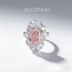 Radiant Cut Pink Lab Grown Diamond Ring in 18K Gold