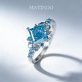 Fancy Intense Blue Diamond Engagement Ring - Princess Cut Design Ring