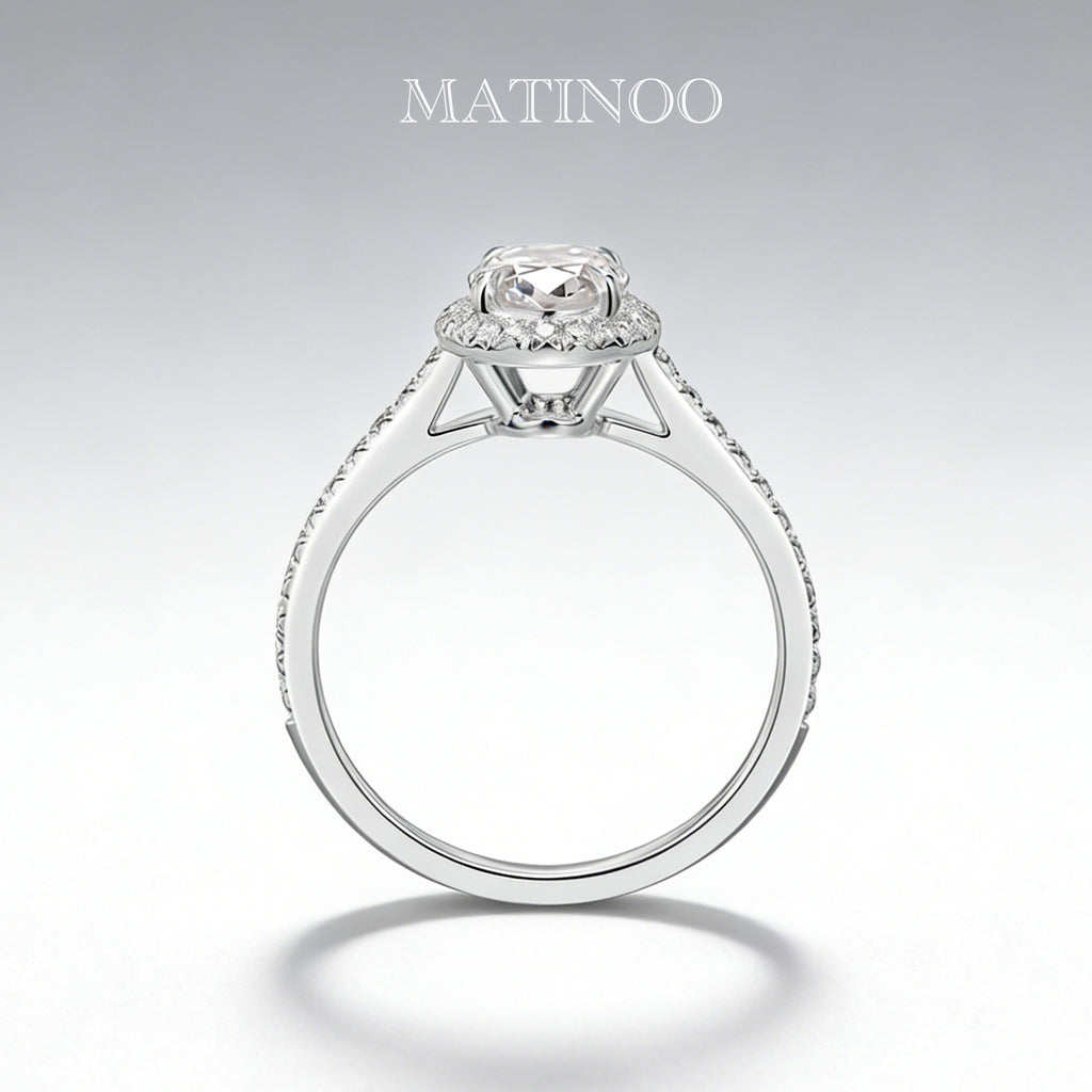 Oval Cut Lab Grown Diamond Halo Engagement Ring