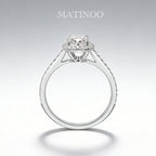 Oval Cut Lab Grown Diamond Halo Engagement Ring
