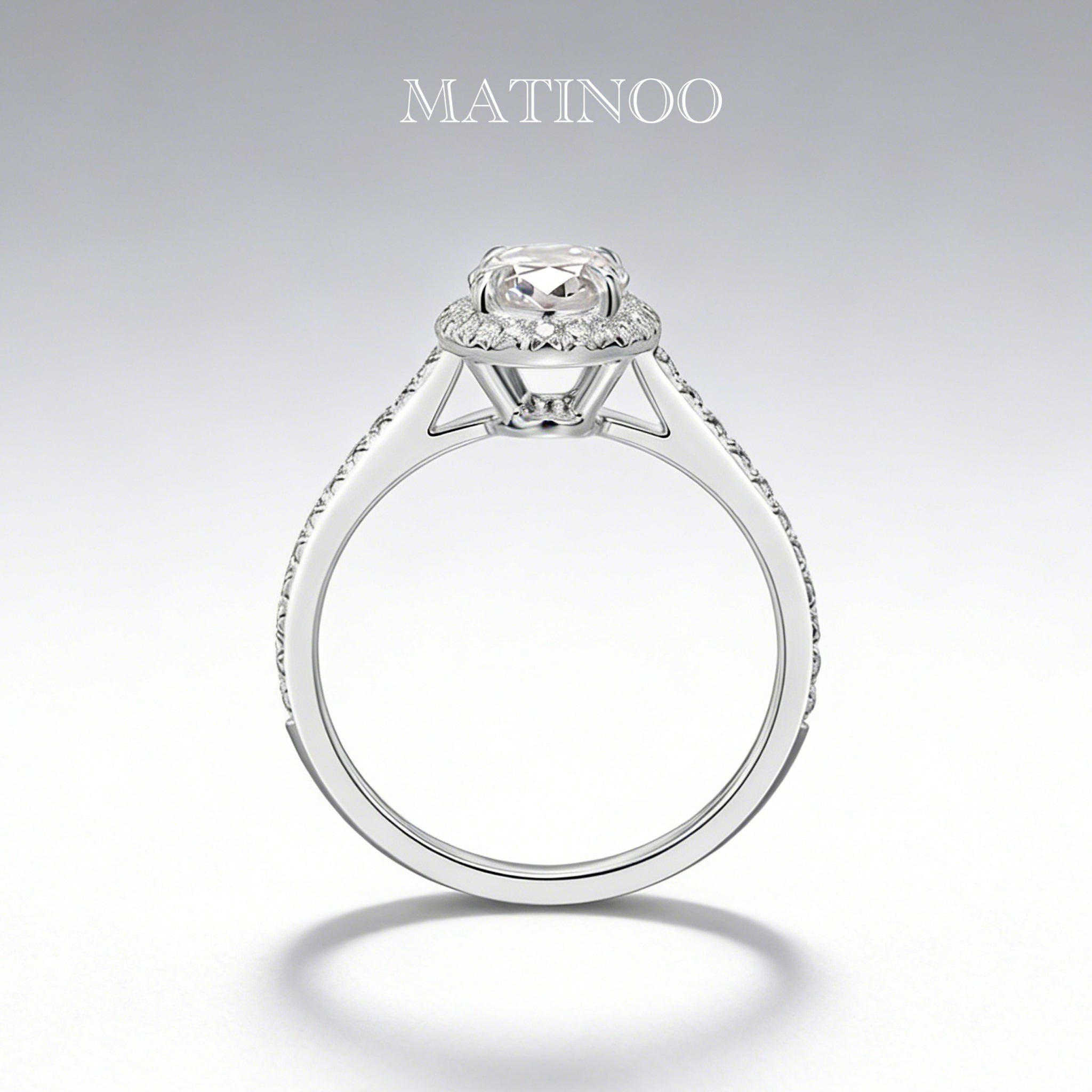 Oval Cut Lab Grown Diamond Halo Engagement Ring