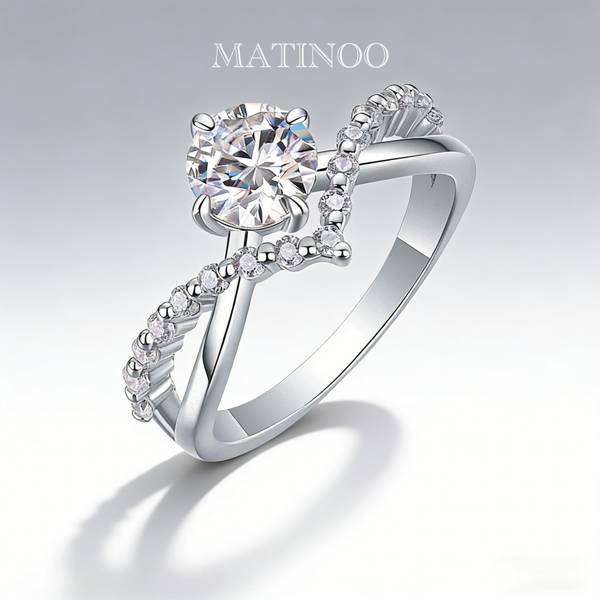 V-Crown Lab Grown Diamond Engagement Ring Wedding Ring