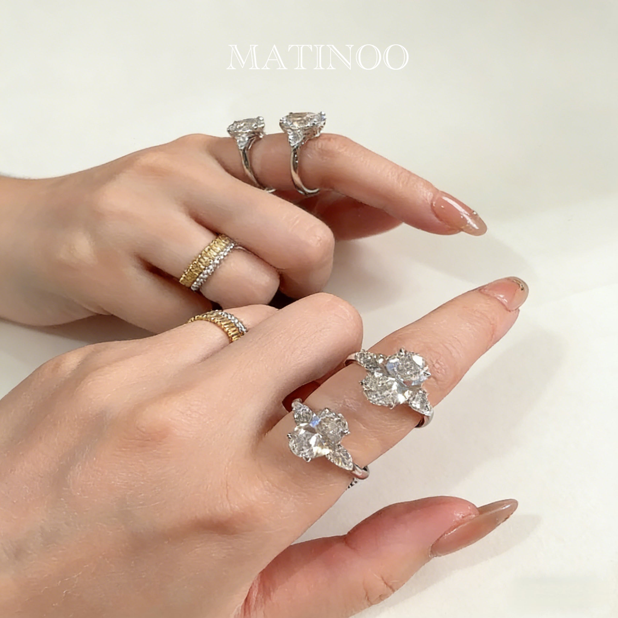 Oval Cut Pigeon Egg Ring - Three Stone Lab Diamond Ring