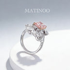 Radiant Cut Pink Lab Grown Diamond Ring in 18K Gold