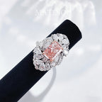 Radiant Cut Pink Lab Grown Diamond Ring in 18K Gold