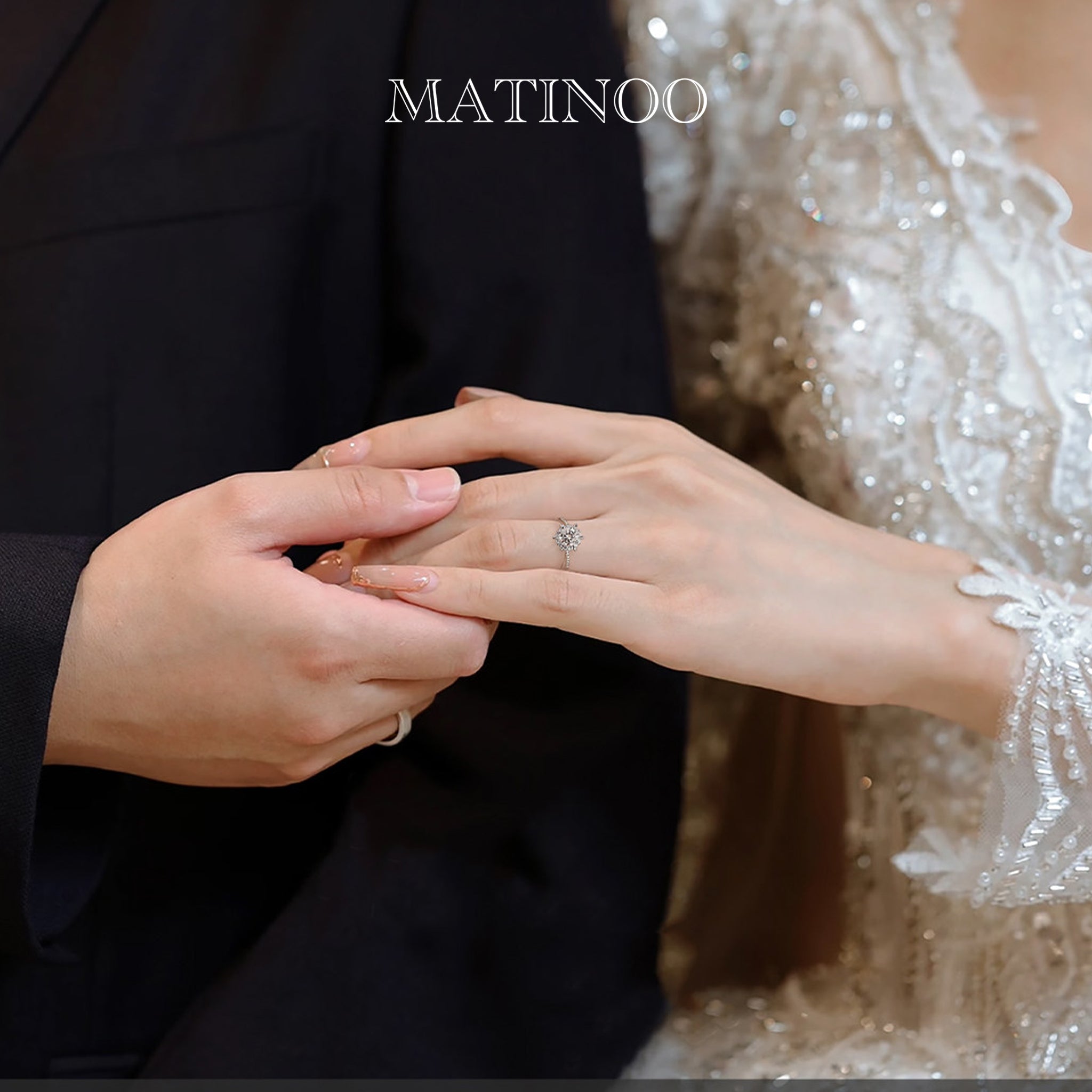 Intertwined Six-Prong Engagement Ring in 18K White Gold