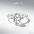 Oval Cut Lab Grown Diamond Halo Engagement Ring