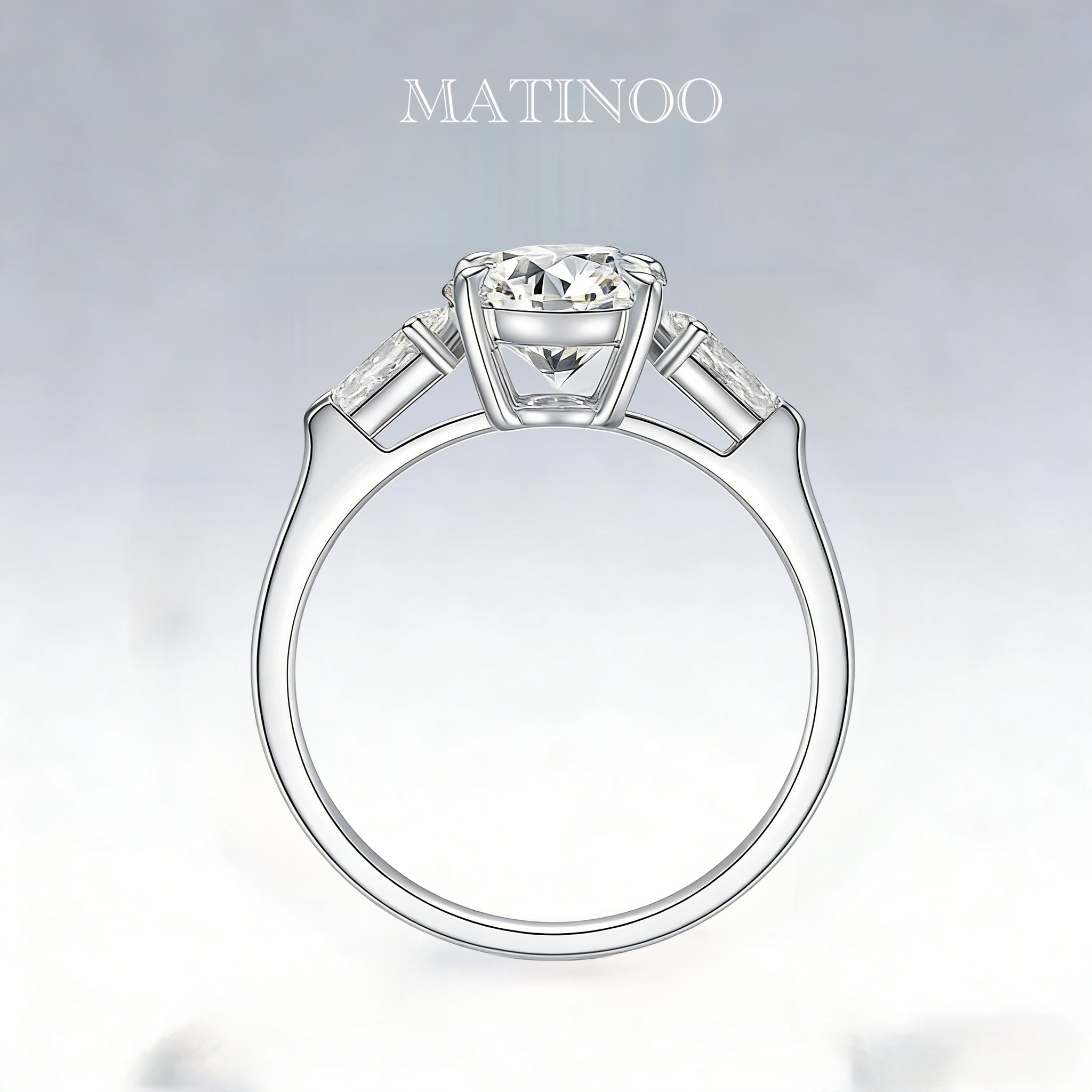 Oval Cut Pigeon Egg Ring - Three Stone Lab Diamond Ring
