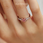 Princess Cut Side Stone Pink Lab Grown Diamond Engagement Ring