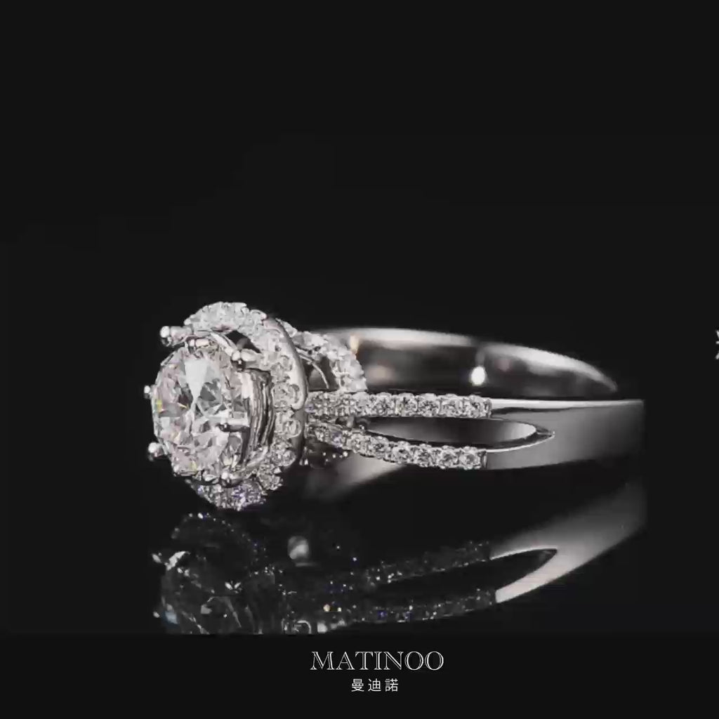 Lab grown diamond ring engagement ring 3D castle cluster ring