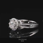 Lab grown diamond ring engagement ring 3D castle cluster ring